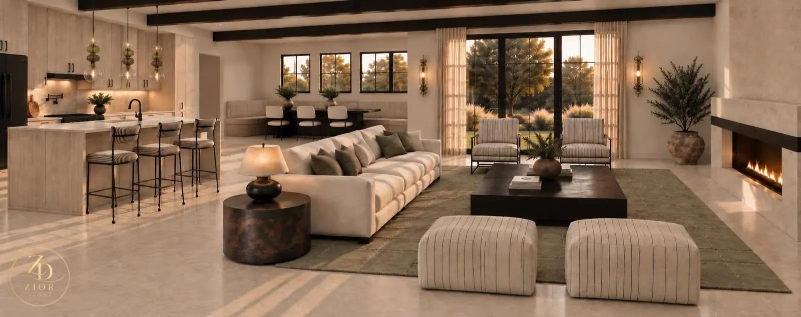Texas contemporary residence great room concept